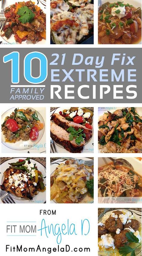 My 10 Top Favorite Family Approved 21 Day Fix EXTREME Dinner Recipes | Clean Eats | www.fitmomangelad.com 21 Challenge, Smart Eating, Beachbody 21 Day Fix, Week Meals, Shakeology Recipes, 21 Day Fix Diet, 21 Day Fix Meal Plan, 21 Day Fix Extreme, Beachbody Recipes