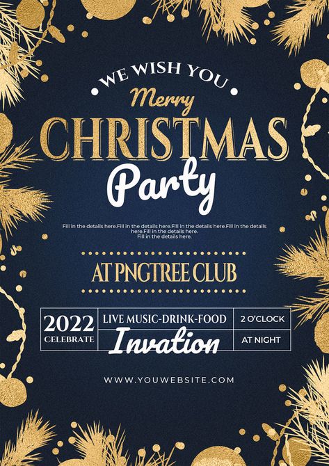 Christmas party exquisite style royal blue invitation#pikbest#templates Royal Blue Invitation Template, Blue Invitation Template, Christmas Bbq, Brown Invitation, Festive Packaging, Purple Invitations, Christmas Graphic Design, Green Invitations, Wish You Merry Christmas