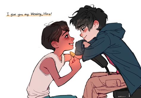 Disney Ships Fanart, Hiro X Miguel, Ships Fanart, Hiro Big Hero 6, Disney Ships, Cartoon Ships, Disney Pixar Movies, Disney Crossovers, Pixar Movies