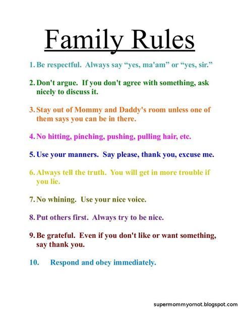 Kids House Rules, Family Rules Printable, Uppfostra Barn, Parenting Rules, Manners For Kids, Rules For Kids, Parenting Solutions, Kids Schedule, Smart Parenting