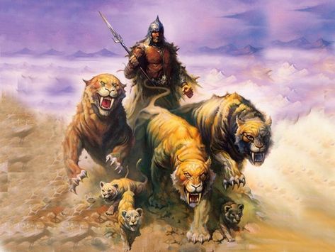 King of Tigers - Fantasy Wallpaper (10918732) - Fanpop Beast Master, Hyborian Age, Tiger Wallpaper, Scifi Fantasy Art, Boris Vallejo, Frank Frazetta, Conan The Barbarian, Fantasy Worlds, Fantasy Horror