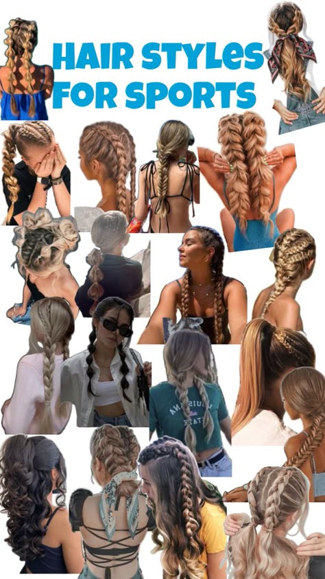 Hair Styles For Sports, Cute Volleyball Hairstyles, Competition Hair, Hairstyle Examples, Easy Hairstyles For Thick Hair, Quick Natural Hair Styles, Cute Simple Hairstyles, Hippie Hair, Types Of Hair