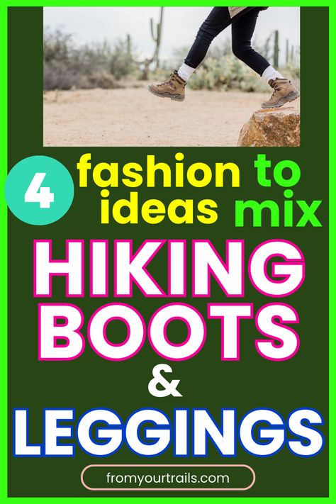 a girl is wearing hiking boots and leggings Leggings With Hiking Boots, Hiking Boots With Skirt, How To Wear Hiking Boots Outfit Ideas, Leggings And Hiking Boots, How To Wear Hiking Boots, Hiking Boot Outfit, Boots With Leggings, Shoes With Leggings, Hiking Attire