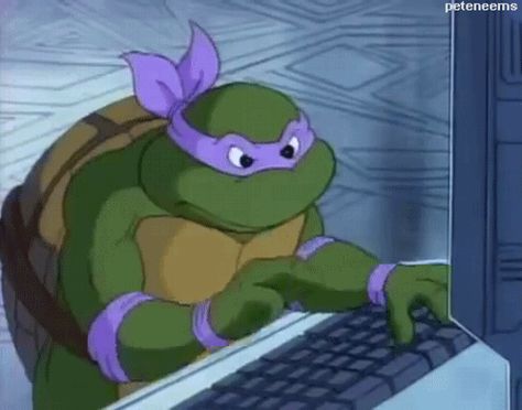 New trending GIF on Giphy. 80s cartoon cartoons computer tmnt teenage mutant ninja turtles computers keyboard typing ninja turtles donatello. Follow Me CooliPhone6Case on Twitter Facebook Google Instagram LinkedIn Blogger Tumblr Youtube Tmnt 1987 Donatello, Tmnt 87, 1987 Tmnt, Turtle Gif, Tmnt 1987, Ninja Turtles Shredder, Tmnt 2003, Donatello Ninja Turtle, Leonardo Ninja Turtle