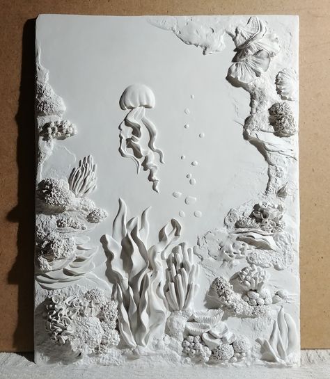 Sculpture Art Clay, Plaster Wall Art, Wall Art Ideas, Paint Wall, Clay Wall Art, Soyut Sanat Tabloları, Textured Canvas Art, Plaster Art, Sculpture Painting