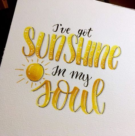 Sunshine In My Soul, Calligraphy Quotes Doodles, Brush Lettering Quotes, Brush Pen Lettering, Hand Lettering Inspiration, Hand Lettering Art, Calligraphy Quotes, Hand Lettering Quotes, Calligraphy Handwriting