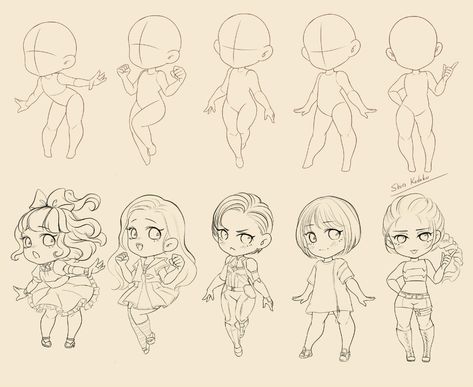 Chibi Poses, Chibi Hair, Chibi Body, Chibi Sketch, Chibi Cat, Chibi Characters, 수채화 그림, Chibi Drawings, Anime Drawings Tutorials