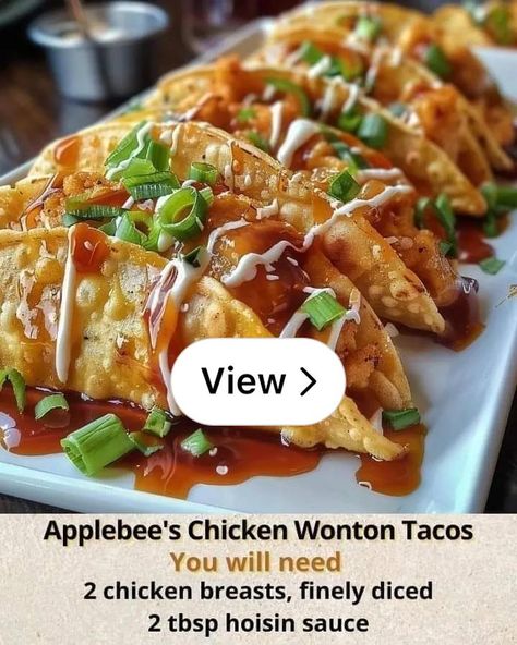 Lemon8 · Applebee's Chicken Wonton Tacos 🍗🌮 · @Kay❤️🤩👑 Applebees Chicken Wontons, Applebees Chicken, Chicken Wonton Tacos, Wonton Tacos, Chicken Wontons, Wontons, Tacos, Chicken