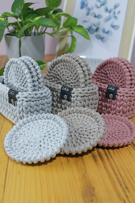 Linen Sewing, Sewing Crochet, Crochet Coaster Pattern, Crochet Business, Crochet Basket Pattern, Crochet Home Decor, Crochet For Home, Fun Crochet Projects, Diy Crochet Projects