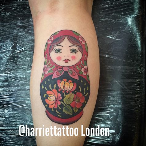 Russian doll tattoo matryoshka babushka Babushka Tattoo, Kokeshi Tattoo, Matryoshka Tattoo, Russian Doll Tattoo, Nesting Doll Tattoo, Black Cat Tattoos, Doll Tattoo, Box Studio, Original Tattoos