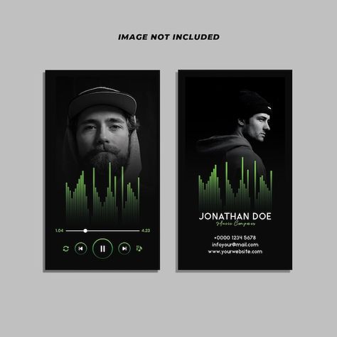 Music composer unique business card desi... | Premium Psd #Freepik #psd #sound #audio #dj #band Dj Business Cards Design, Dj Business Cards, Music Business Cards, Unique Business Cards Design, Unique Business Card, Card Design Template, Presentation Cards, About Music, Unique Business Cards