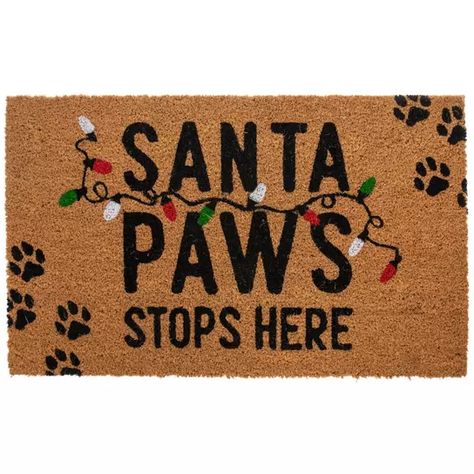 Santa Paws Coir Doormat | Hobby Lobby | 5959465 Welcome Mat Diy, Dog Swag, Dog Tools, Photos With Santa, Dog Door Mat, Mat Ideas, Outdoor Mats, Paw Pattern, Christmas Doormat