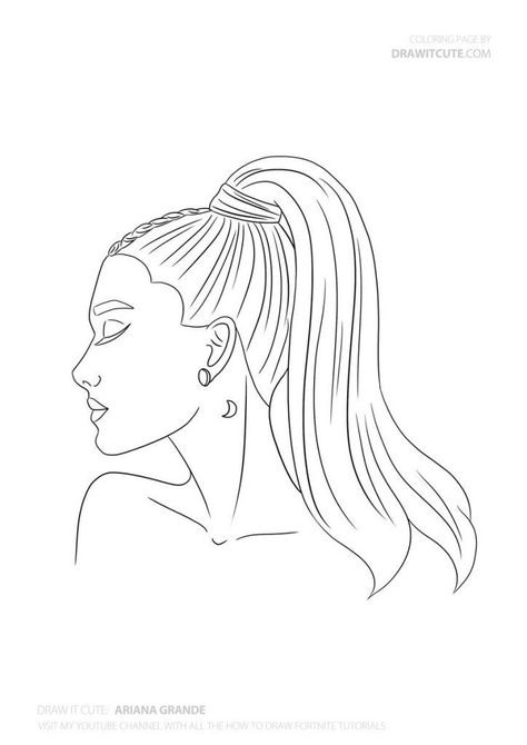 NOT MINE Draw Ariana Grande, Ariana Grande Images, Ariana Grande Drawings, Celebrity Drawings, Outline Drawings, Guided Drawing, Line Art Drawings, Funny Art, Art Drawings Simple