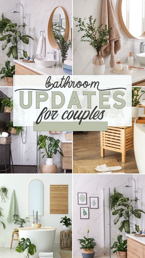 The best remodeling and decorating ideas for a couple's shared bathroom. Couples Bathroom Ideas, Couple Bathroom Ideas, Couples Moving In Together, Couples Bathroom, Large Bathroom Vanity, Spa Like Bathrooms, Bathroom Vanity Remodel, Large Bathroom, Double Shower