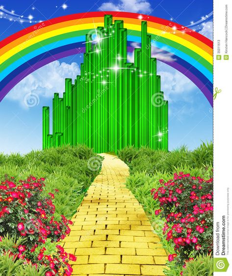 Rainbow Over The Yellow Brick Road Stock Photos - Image: 35011613 Wizard Of Oz Pictures, Wizard Of Oz Musical, Wizard Of Oz Decor, The Yellow Brick Road, Glinda The Good, City Flowers, Wicked Witch Of The West, Glinda The Good Witch, Land Of Oz