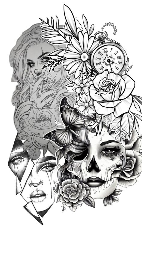 Female face tattoos Face Tattoos, Female Face, Woman Face, Tattoo Design, Tattoo Designs, Tattoos, Design