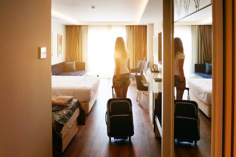 10 Important Safety Tips for Solo Travelers | SmarterTravel Hotel Staycation, Cheap Hotel Room, Corporate Travel, Hotel Branding, Family Hotel, Hotel Stay, Cheap Hotels, Interior Photography, Room Setup