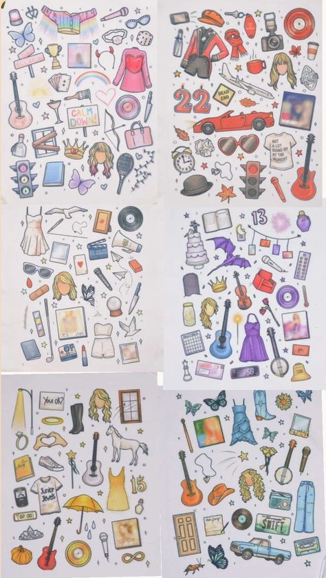 Taylor Swift Debut Album Doodles, Speak Now Drawing Ideas, Eras Art Taylor Swift, Fearless Doodles Taylor Swift, Swiftie Things To Draw, Taylor Swift Eras Tour Symbols, Eras Tour Symbols, Taylor Swift Album Art Painting, Taylor Swift Fearless Doodles