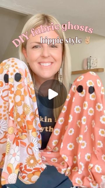 Ashley Robison on Instagram: "Fabric ghosts! 👻 You know we love a good fabric project… these are simple and turned out so cute! They match my daughter’s room perfectly 🌼 If you want a list to the items I used, comment BOO and I’ll inbox you! 🫶🏻" Fabric Ghost, Sew Easy, Match Me, Fabric Projects, Diy Fabric, Hippie Style, Halloween Crafts, Halloween Decor, Love A