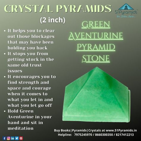 Avail your's here : https://bit.ly/3lcGils Crystal Pyramid, Trust Issues, Go Off, Books To Buy, Green Aventurine, Book Of Shadows, Ayurveda, Pyramid, Meant To Be