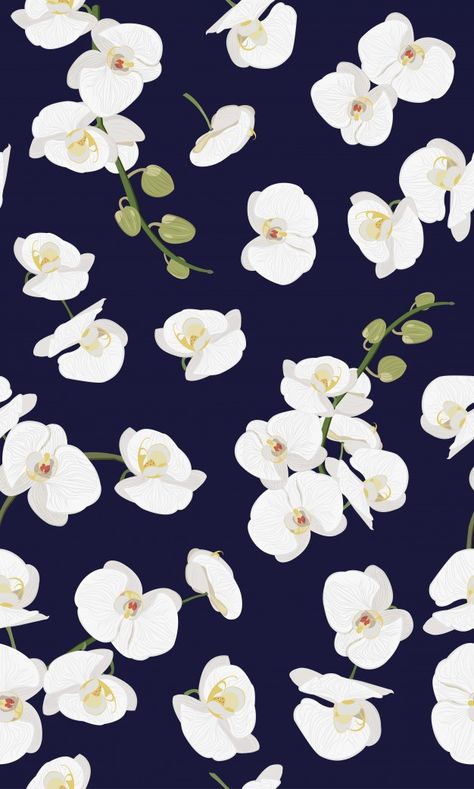 White orchid floral seamless pattern | Premium Vector #Freepik #vector #background #pattern #flower #floral Orchid Wallpaper Backgrounds, Orchid Wallpaper Iphone, Floral Fabric Pattern, Orchid Wallpaper, Orchid Pattern, Orchid Photography, Pastel Background Wallpapers, Insect Tattoo, Quilt Pattern Download