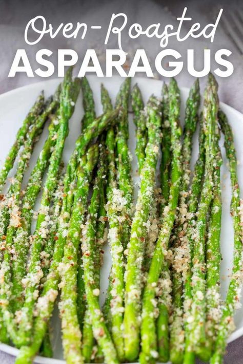 Roasted asparagus pairs well with almost anything. In this oven-roasted asparagus, Parmesan cheese adds a tasty topping to the tender roasted stalks. Roasted Asparagus Parmesan, Ways To Cook Asparagus, Spring Side Dishes, Asparagus Recipes Oven, Asparagus Recipes Roasted, Oven Roasted Asparagus, Parmesan Asparagus, Asparagus Fries, Steamed Asparagus