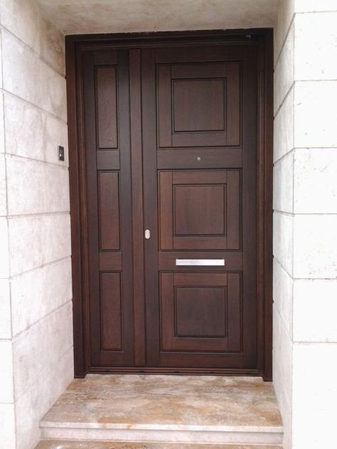 Wooden Double Front Doors, Front Double Door, Latest Door Designs, Ceilings Design, Wooden Door Entrance, Main Doors, Door And Window Design, House Front Door Design, Home Gate Design