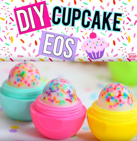 As promised from our previous post, DIY: EOS Gumball Machine Tutorial, here is another EOS tutorial for all our girls who love cupcakes! This is part of our EOS Tutorial series as we promised we will join the EOS craze.  This cupcake EOS tutorial is super easy and fun to make with only 5 easy step Eos Diy, Diy Cupcake, Eos Lip Balm, Diy Cupcakes, Easy Arts And Crafts, Diy Lips, Diy And Crafts Sewing, Birthday Crafts, Diy Simple