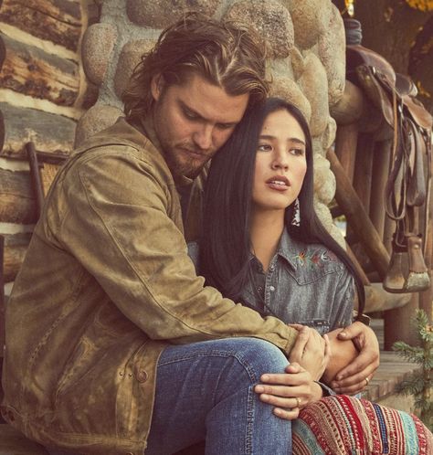 Kayce and Monica Dutton - Luke Grimes and Kelsey Asbille - 2 season Kayce And Monica, Monica Yellowstone, Kacey Dutton, Monica Dutton, 1923 Yellowstone, Yellowstone Show, Kevin Costner Yellowstone, 1883 Yellowstone, Yellowstone Cast