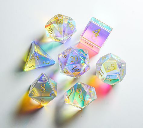 PURE Prismatic Dichroic Gemstone Glass Dnd Dice Set for Dungeons and Dragons, Role Playin Games, MTG Dice, Gifts, Wedding Favors, GM Gift - Etsy Dnd Dice Storage, D&d Setup, Dnd Dice Ideas, D&d Dice, Cool Dice, Cool Dnd Dice, Pretty Dice, Dice Storage, Dice Gifts