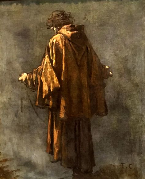 KDS Photo, Musee des Beaux Arts Lyon, painting by Thomas Couture, "Monk Seen from Behind", 1871 Thomas Couture Paintings, Photo Musee, Thomas Couture, Corpus Museum, Color Study, Historical Painting, March 30, National Gallery, Color Studies