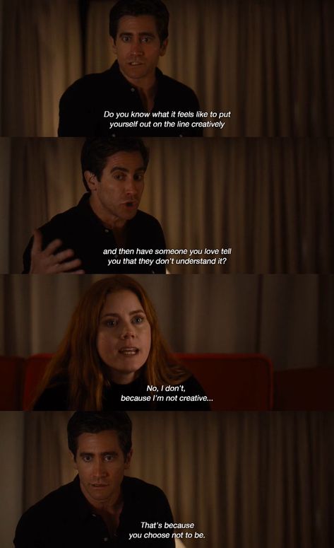 Nocturnal Animals (2016) Nocturnal Animals Quotes, Jake Gyllenhaal Nocturnal Animals, Nocturnal Animals Movie, Romance Movie Scenes, Best Movie Lines, Best Movie Quotes, Line Tv, Tv Series To Watch, Movies Quotes