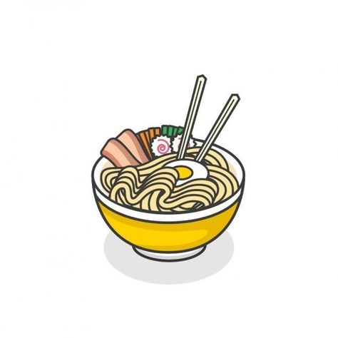 Ramen Tattoo, Ramen Illustration, Chibi Food, 귀여운 음식 그림, Outline Illustration, Food Illustration Art, Cute Food Drawings, Cat Anime, Architecture Concept Drawings