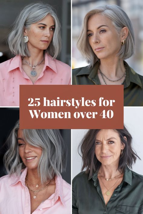 Discover chic and stylish hairstyles for women over 40. Hair Styles For Mid 40's Over 40, Lob Over 40 For Women, Mid Length Hair Over 40 Easy Hairstyles, 40 Hairstyles Over 40, Hairstyles Women Over 40 New Looks, Short Hairstyles For Women Over 40, Mid 40's Hair For Women, 40 Yr Old Hairstyles, Sleek Lob