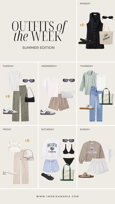 summer outfits Minimalist Summer Outfits, Minimalist Summer Outfit, Plan Outfits, Outfit Of The Week, Monday Outfit, Shop The Outfit, Outfits Of The Week, Spring Summer Capsule Wardrobe, University Outfit