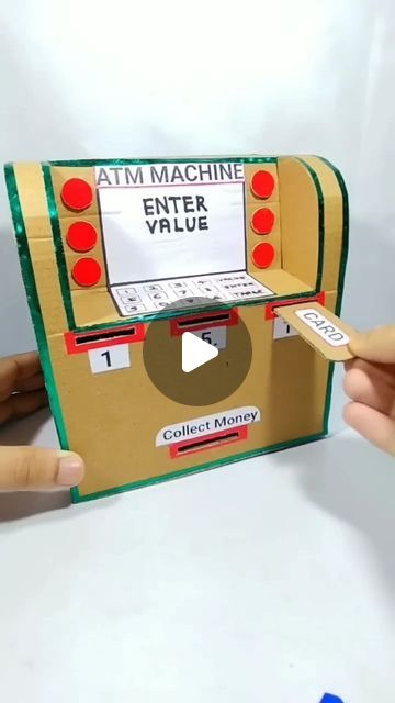 Cardboard Things To Make, Cardboard Projects, Cardboard Crafts Kids, Atm Machine, Cardboard Crafts Diy, Literacy And Numeracy, Machining Projects, Teaching Aids, Numeracy