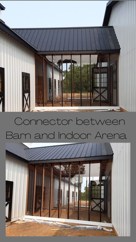 Container Stables, Barndominium Ideas With Horse Stalls, Small Horse Arena Outdoor, Barn Ideas For Horses, Barndominium With Indoor Arena, Small Indoor Arena, Horse Arena Ideas, Diy Stables For Horses, Small Horse Barn Ideas