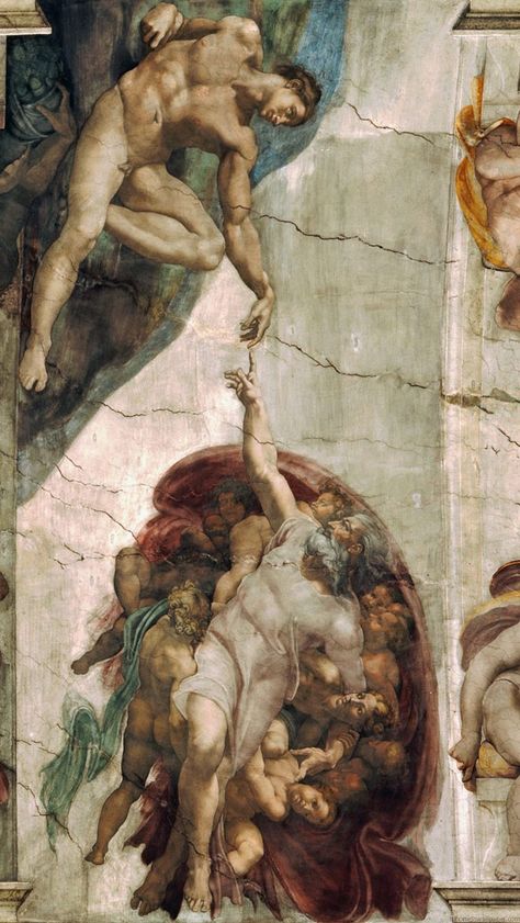 Michelangelo Paintings, Michelangelo Art, Fresco Painting, The Book Of Genesis, The Creation Of Adam, Book Of Genesis, Rennaissance Art, Biblical Art, Greek Art