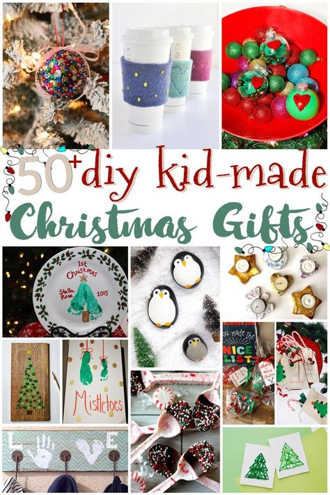 Looking for an easy idea to make for last minute gifts? Check out this list of over 50 kid made gift ideas! Diy Preschool Christmas Gifts, Kid Handmade Christmas Gifts, Last Minute Homemade Christmas Gifts, Christmas Diy Gifts From Kids, Christmas Gift Made By Kids, Kid Made Gifts For Grandparents, Toddler Craft Gift Ideas, Diy Kids Gifts For Christmas, Kids Craft Gifts For Christmas