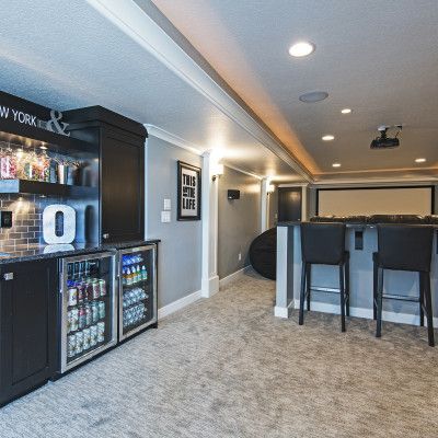 Home Movie Theater Snack Bar, Movie Room Snack Bar Ideas, Kitchen Snack Bar, Home Theater Snack Bar, Snack Bar Ideas, Room Kitchenette, Theatre Room Ideas, Home Theater Room, Home Theater Room Design