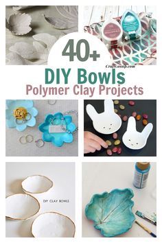 Polymer Clay Dish Bowls, Things Made Out Of Clay Ideas, Easy Clay Bowls, Polymer Clay Craft Tutorial, Polymer Clay Projects Ideas Diy, Polymer Clay Dishes Diy, Polymer Clay Bowls Diy Tutorials, Polymer Clay Gifts Diy, Polymer Clay Kids Projects