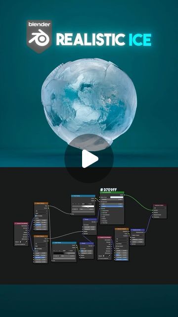Jeremy ✌️ | 🧊 Technical Information 👇  1 • The object used is a UV sphere subdivided at level 4 2 • Don’t forget to apply the scale and transformations... | Instagram Blender Shader Nodes, Blender Material Nodes, Blender Simulation, Blender Game Assets, Blender Software 3d Modeling, Blender Procedural Materials, Blender Tutorial, Computer Graphics, Materials And Textures
