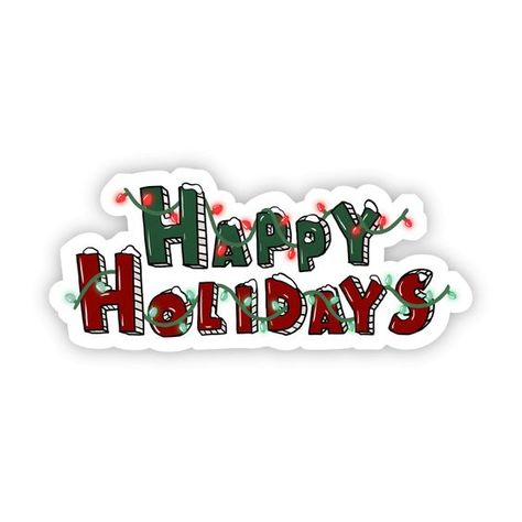 Happy Holidays Sticker Holiday Stickers Target, Holiday Stickers Zazzle, Christmas Stickers Aesthetic, Christmas Stickers Printable, Winter Stickers, Xmas Sticker, Bazaar Crafts, Bubble Stickers, Disney Sticker