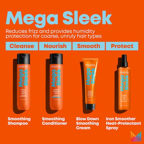 Total Results Mega Sleek Blow Down Smoothing Cream | Matrix Hair Smoothing, Matrix Total Results, Purple Shampoo And Conditioner, Hair Oil Serum, Shaving Beard, Unruly Hair, Pca Skin, Heat Protectant, Hair Rinse