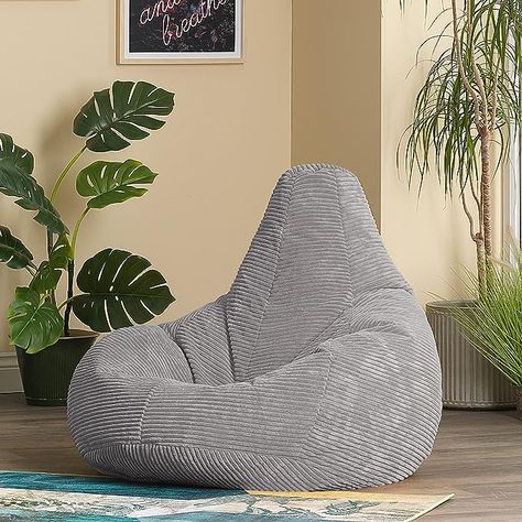 Large Lounge Chair, Corduroy Bean Bag, Cozy Setup, Bean Bag Lounge, Large Lounge, Large Bean Bags, Tv Watching, Boho Living Room Decor, Boho Room Decor