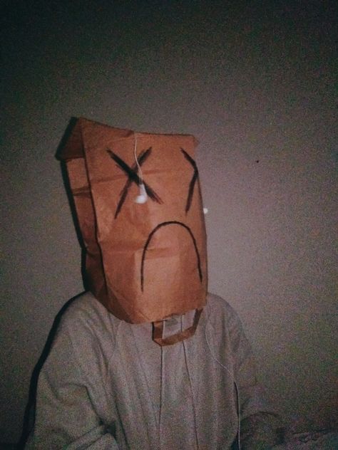 Paper Bag Head, Paper Bag Mask, Marvel Art Drawings, Mask Aesthetic, Brown Paper Bag, Brown Paper, Marvel Art, Bago, Cute Anime Character