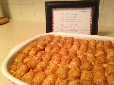 Tator Tots, Cape Girardeau, Tot Casserole, Velveeta Cheese, Tater Tot Casserole, Tater Tots, Family Recipe, Cheese Soup, Chicken Noodle Soup