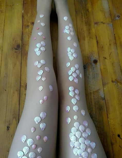 Thigh Accessories, Sparkly Fishnets, Deconstruction Fashion, Ren Faire Costume, Water Fairy, Mermaid Fairy, Burning Man Outfits, Mermaid Aesthetic, Chloe Dress