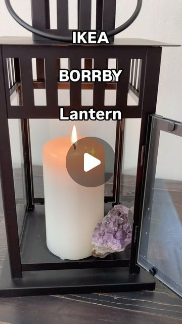 Bloom Sisters on Instagram: "Check out this easy DIY – style your IKEA BORRBY with some crystals to create an inspiring ambiance in your home. 🏮💎✨ All you need is the lantern, a large pillar candle, and some crystals to place around the base. Follow @bloomsisters_ for more home inspo! 🧚✨

#DIYHomeDecor #IKEA #IKEAFinds #HomeInspo #HomeStyling #HomeDecorCanada #CanadianHomeDecor #InteriorDesign #DIYDecor #Crystals #PillarCandle #HomeAmbiance #DecorIdeas #IKEAStyle #HomeDesign #CanadianDIY #DIYProjects #DecorTrends #HomeMakeover #CreativeDecor #StyleYourSpace #BloomSisters 

@ikeacanada" Ikea Lantern Ideas, Tall Lantern Decor, Ikea Lanterns, Tall Lanterns, Cozy Bedroom Decor, Large Pillar Candles, Ikea Finds, Lantern Ideas, Bedroom Decor Cozy