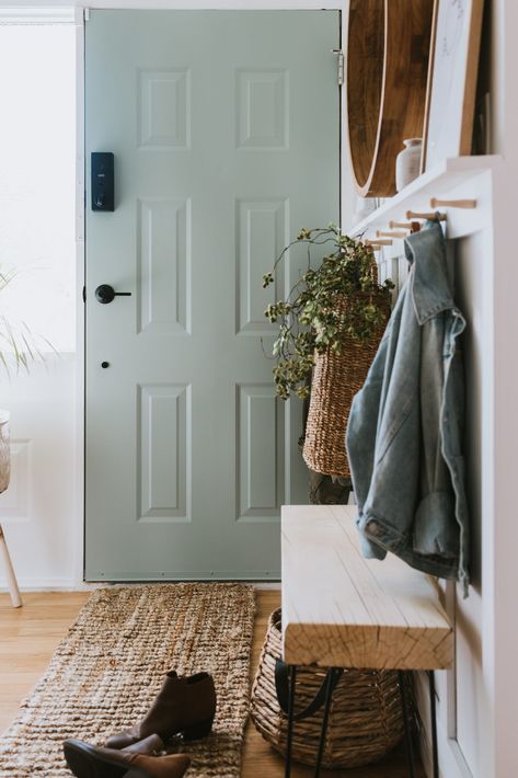 Interior Front Door Color Entryway, Sage Front Door, Inside Of Front Door, Inside Front Door, Front Door Inside, Interior Front Door, Black Braided Hairstyles, Front Door Interior, Green Front Doors